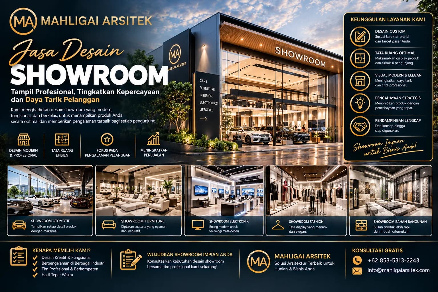 Jasa Desain Showroom Aceh Utara