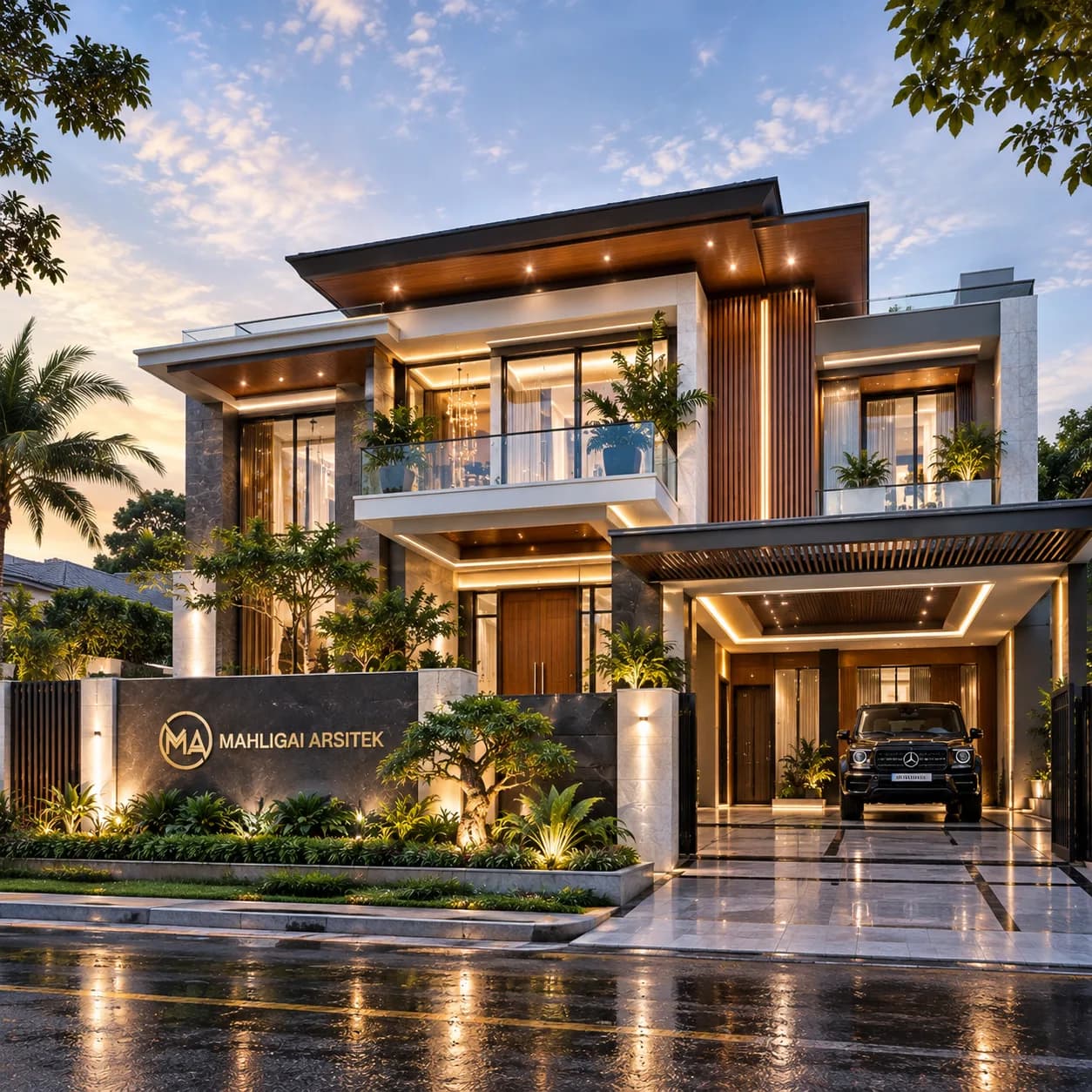 Desain Rumah Tropis Modern dengan Aksen Kayu